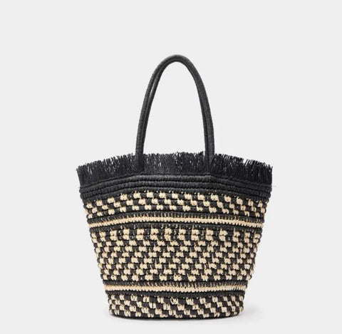 Noir Straw Bag