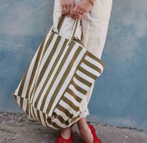 Green Stripe Tote