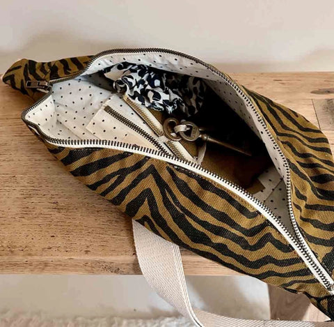 Zebra Olive Banana Bag