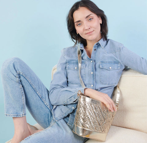 Gold Woven Bag