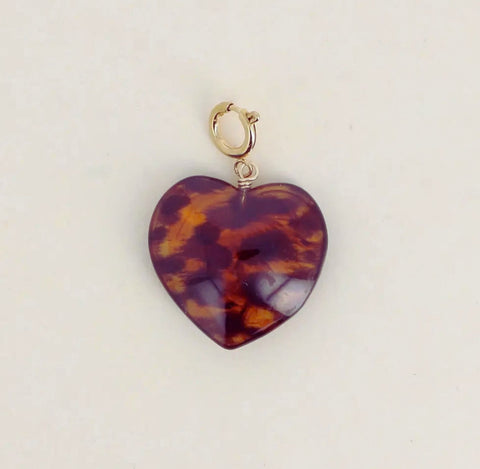 Tortoise Heart Charm